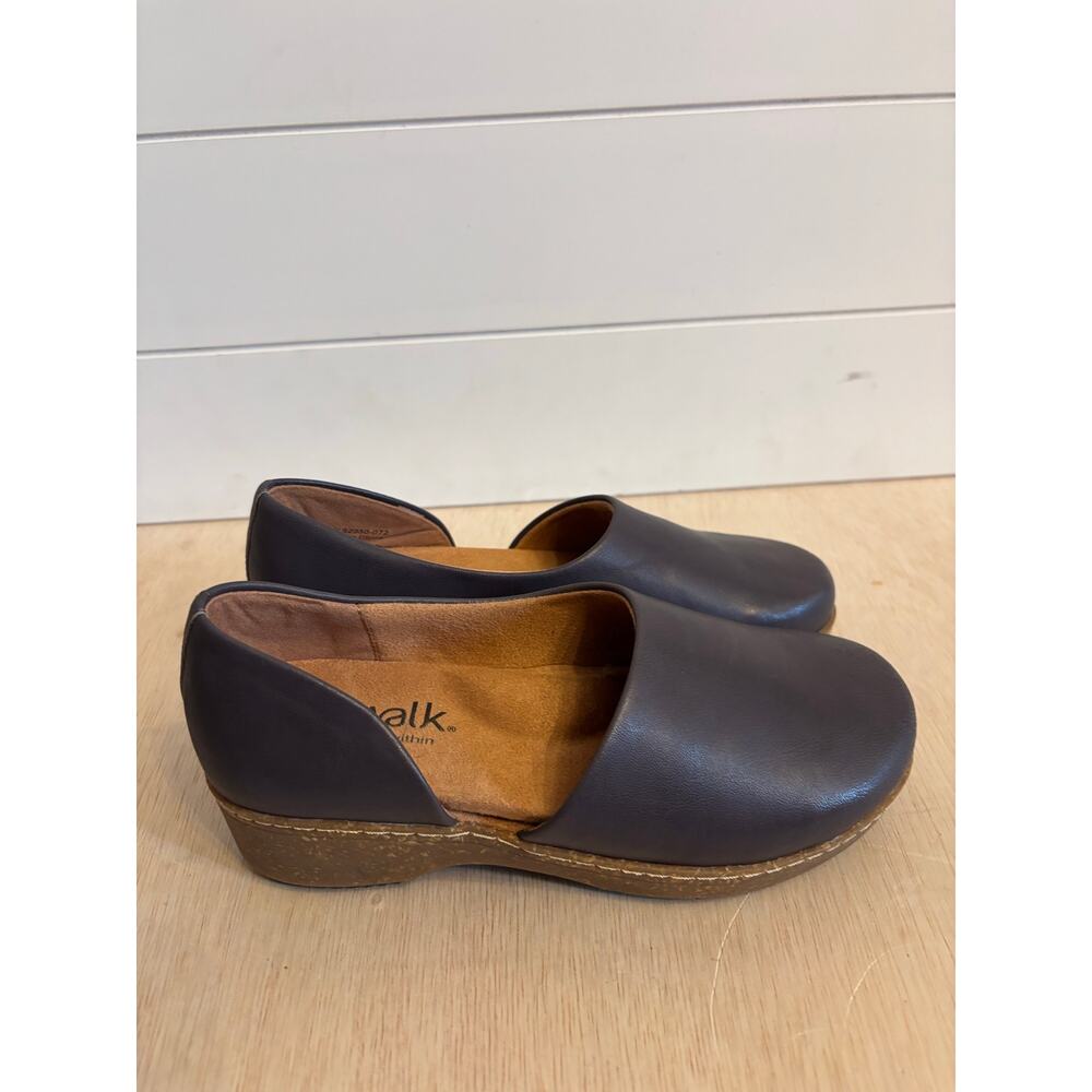 SOFTWALK Addie Leather Clog Women's Dark Gray Size 7 W Comfort Shoes